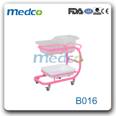 Adjustable Baby Trolley Infant Cot Bassinet Kids Crib Hospital Bed with Mattress