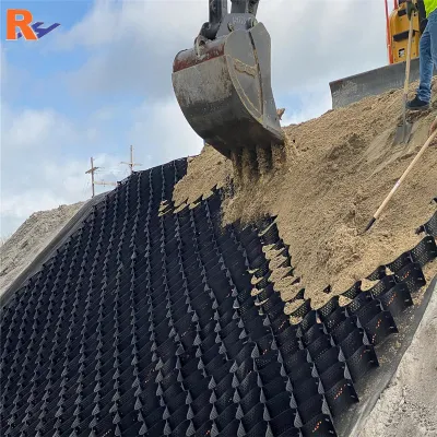 Blcak Color Textured and Perforated HDPE Plastic Geocell Manufacturer Price