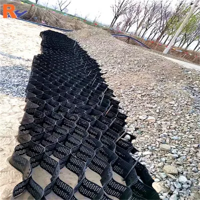 Blcak Color Textured and Perforated HDPE Plastic Geocell Manufacturer Price