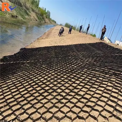 Blcak Color Textured and Perforated HDPE Plastic Geocell Manufacturer Price