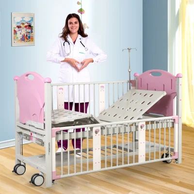 Cx2X Casters 2 Cranks 2 Function Newborn Medical Crib Adjustable Manual Nursing Babies Pediatric Bed Children Hospital Bed