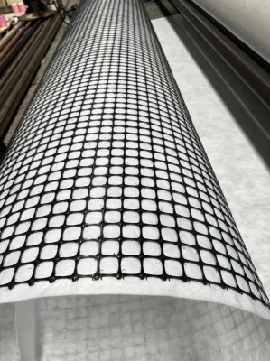 Extruded PP Biaxial Geogrid Heated Bonded to a Pet Long Fiber Nonwoven Geotextile Pet PP Short Fiber Nonwoven Geotextile