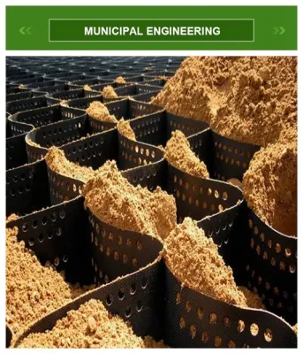 HDPE Geocell ASTM150-445 Smooth Perforated Geo Cell Plastic Building Materials Used in Road Construction Prevent Landslides
