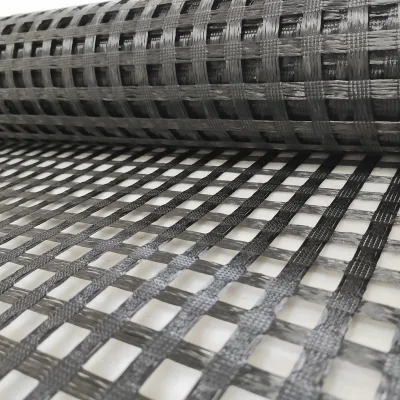 Manufacturer Polyester Geo Grid Knitted PVC Geogrid with CE