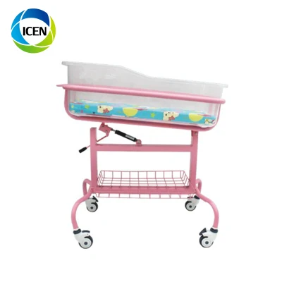 in-6071 Hospital Acrylic Baby Bassinet Portable Children Trolley Crib Baby Bed for Sale
