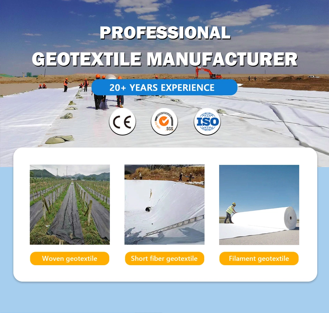 Woven Fabric Geotextile Weed Control Ground Cover Silt Fence Non Woven Fabric Stabilization PP Woven Geotextile for Soil Reinforcement Grass Prevention