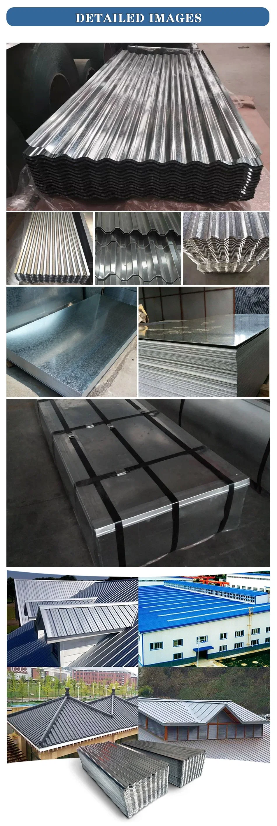 Factory Directly Zinc Coated Galvanized Corrugated Steel Roofing Sheet Iron Sheet