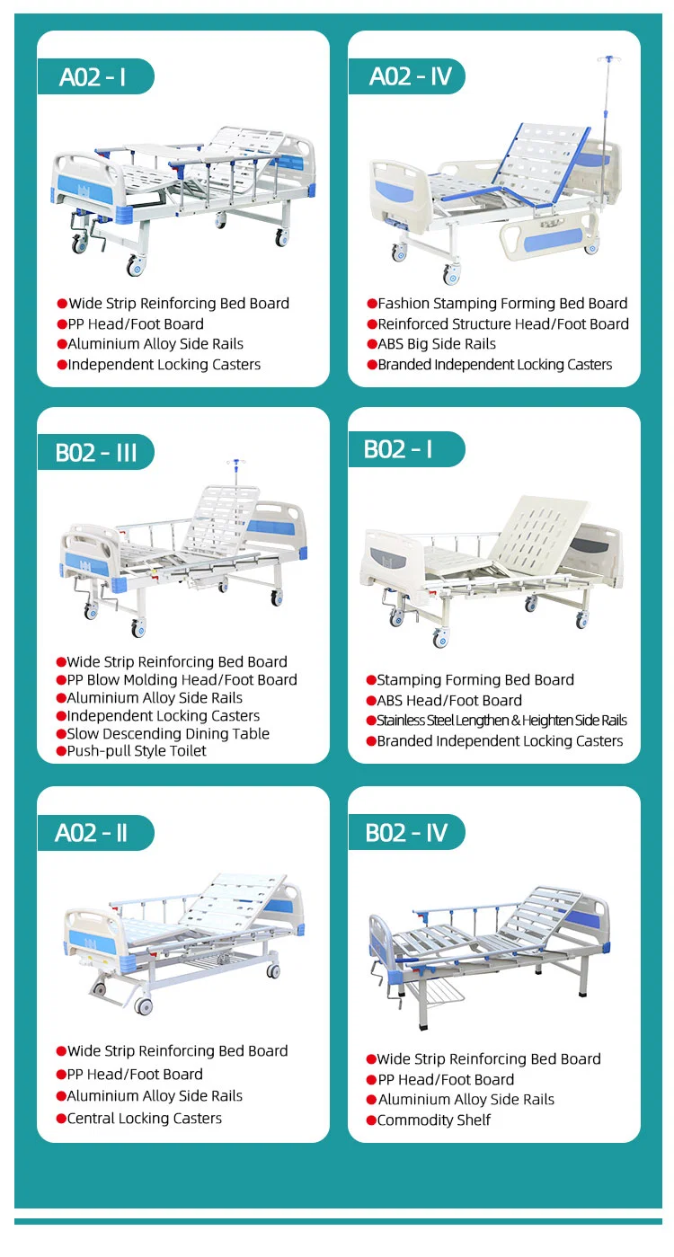 New Style Manual Hospital Bed 2 Crank Medical Bed Big Stock