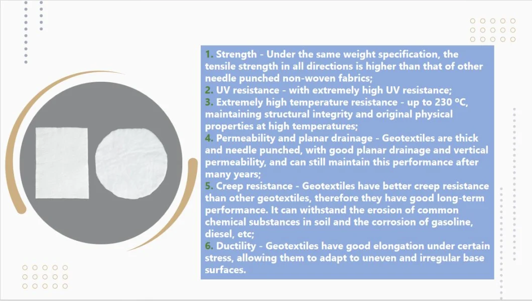 Non-Woven Geotextile Drainage Geo Fabric for Agriculture