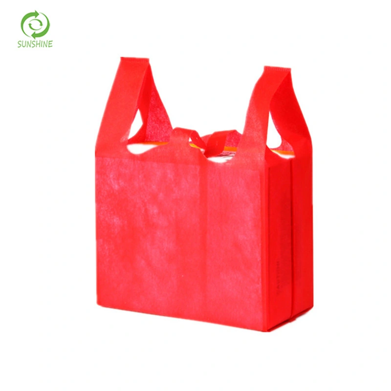 Sunshine Custom Logo Reusable Shopping T-Shirt Vest Bags Nonwoven