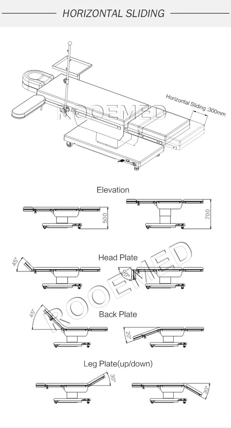 Aot200 Multifunction Surgical Stainless Steel Medical Electric Ophthalmic Operating Table