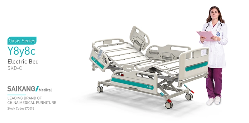Y8y8c Useful Electric Sick Bed for Disabled with Adjustable Headrest