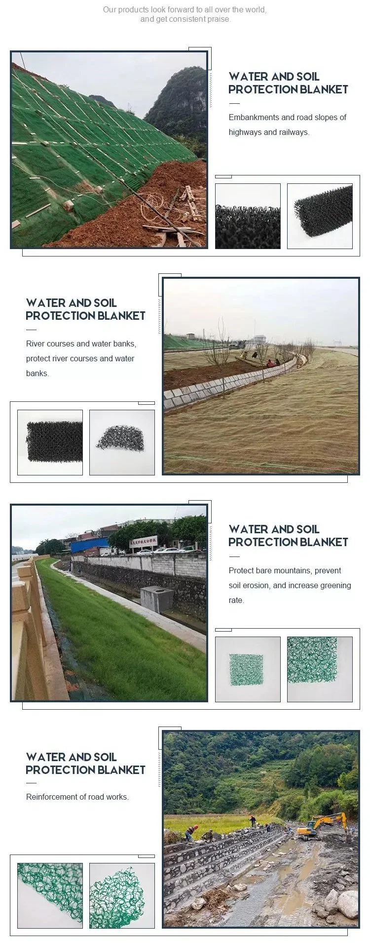 3D Geomat for Highway Railway Channel Dam Slope Protection Erosion Control Reinforcement Project