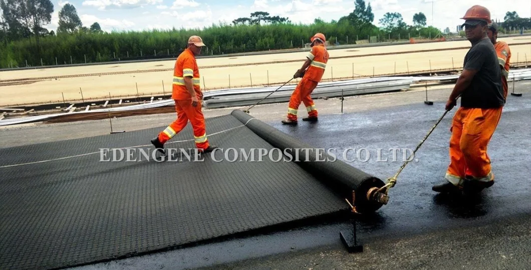 Polyester (PET) Composite Geogrid Nonwoven Geotextile Bitumen Coated for Asphalt Road