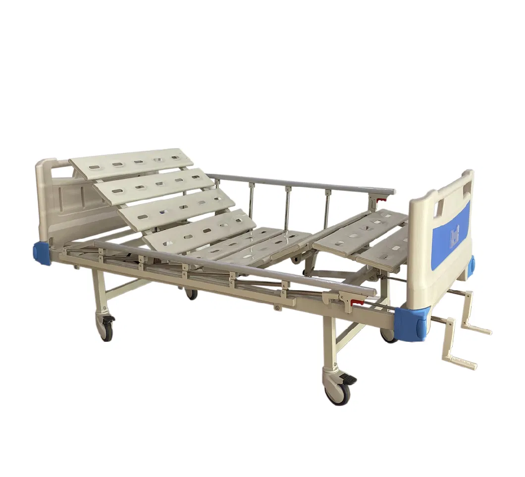 2 Shake Medical Bed/Manual Two Crank Hospital Patient Bed/ Nursing Care Bed for Sale