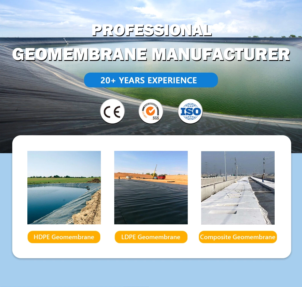 300g-0.6mm-300g Composite Geomembrane with Two Layers Geotextile One Layer Geomembrane for Fish Ponds/Shrimp Ponds/ Oxidation Ponds/Livestock Breeding