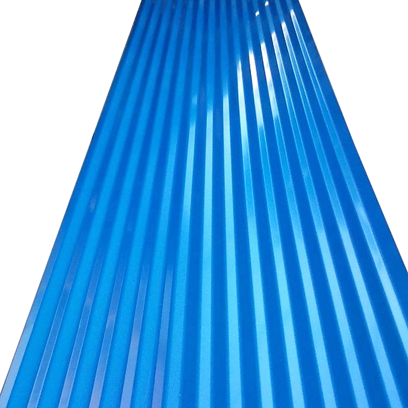 PPGI Steel Roofing Sheet/Prepainted Blue Color Step Roof Panel/0.22mm 0.24mm Color Coating Glazed Tile/Ral 5017 PPGL Steel Roofing Sheeting Price