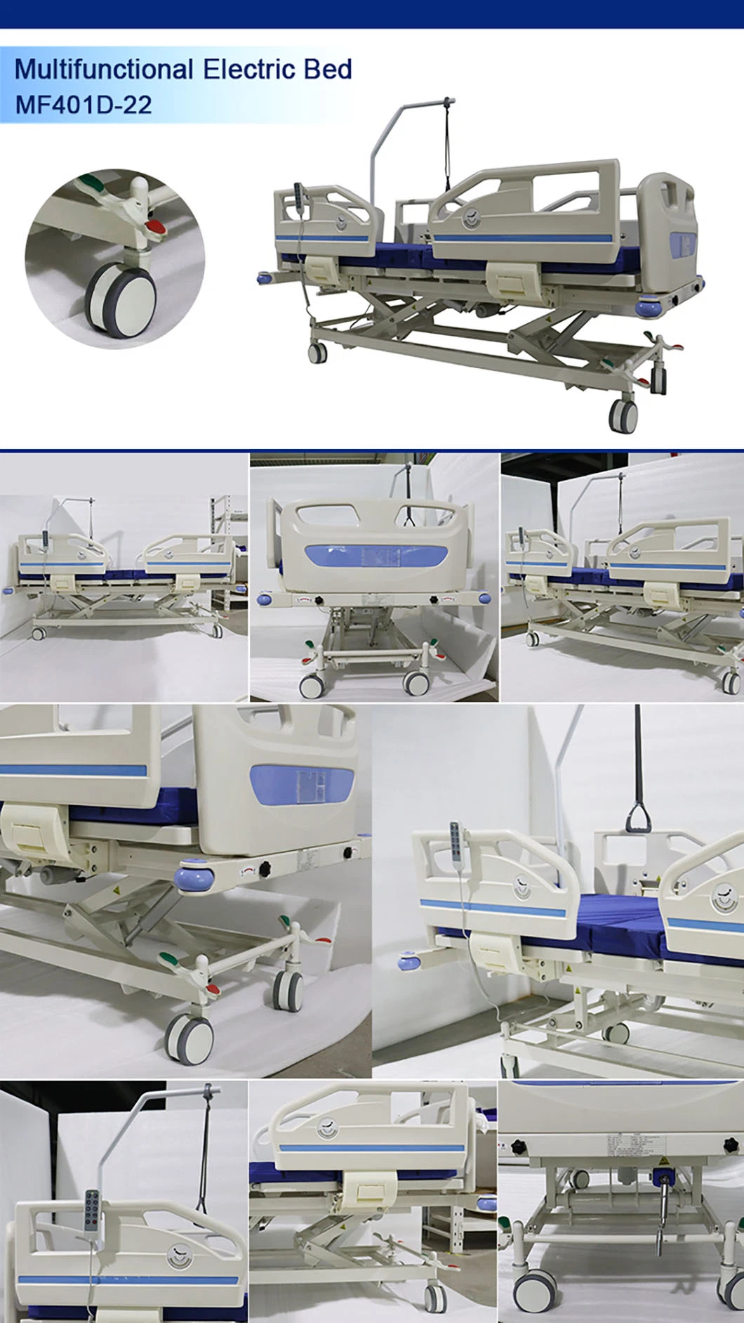 Biobase China Multifunctional Electric Bed Mf401d-22 Multifunctional Electric Bed for Hospital