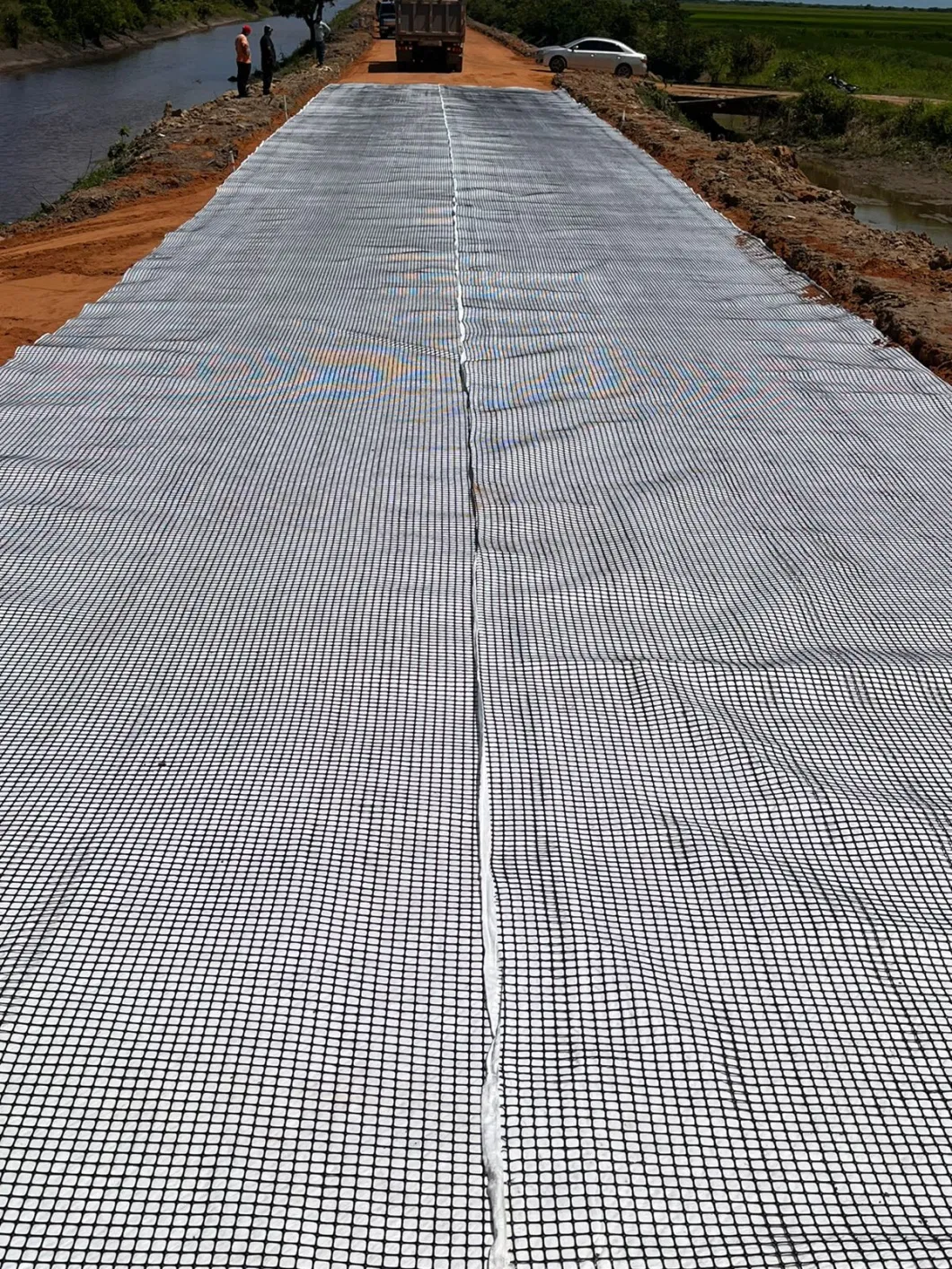 Slope Protection High Tensile Steel Plastic Composite Geogrid Biaxial Geogrid Price