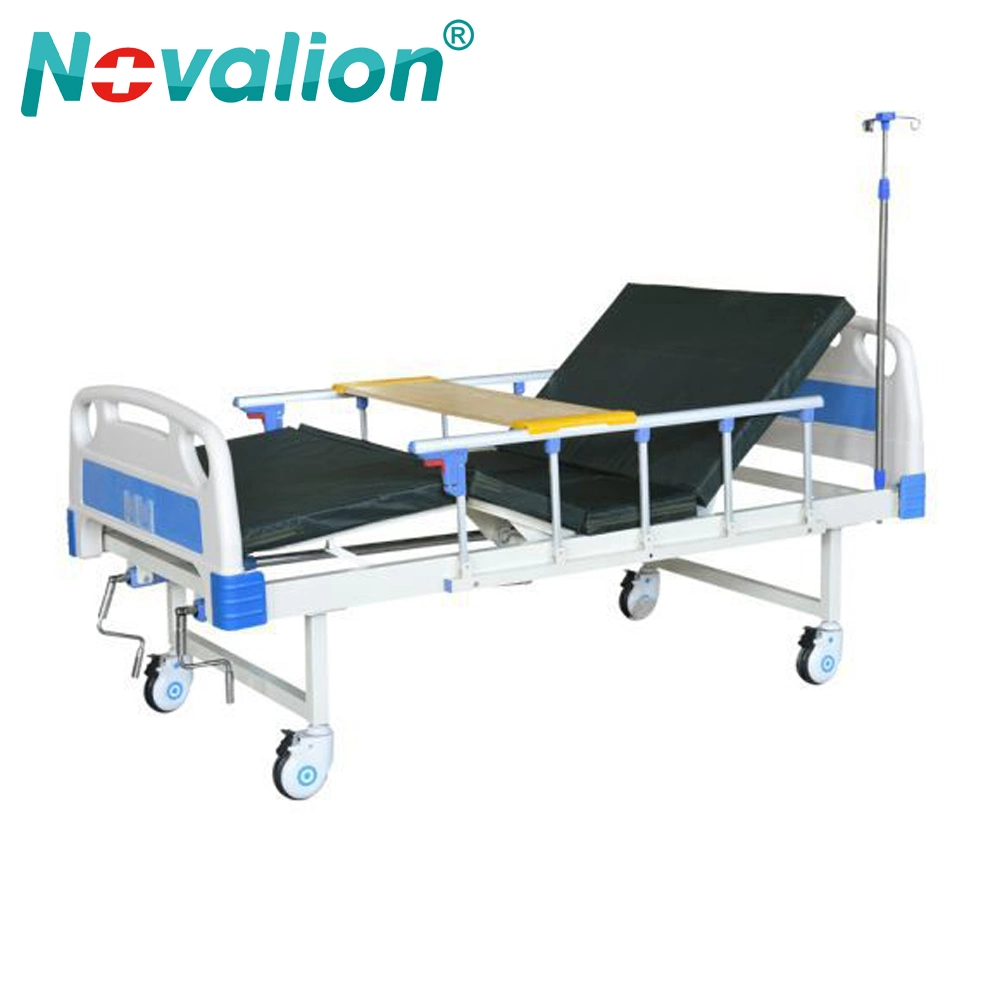 China Medical Equipment Hospital Furniture Manufacturer Factory Cheap Wholesale Price ABS Manual 2 Crank Mattress Patient Hospital Medical Bed