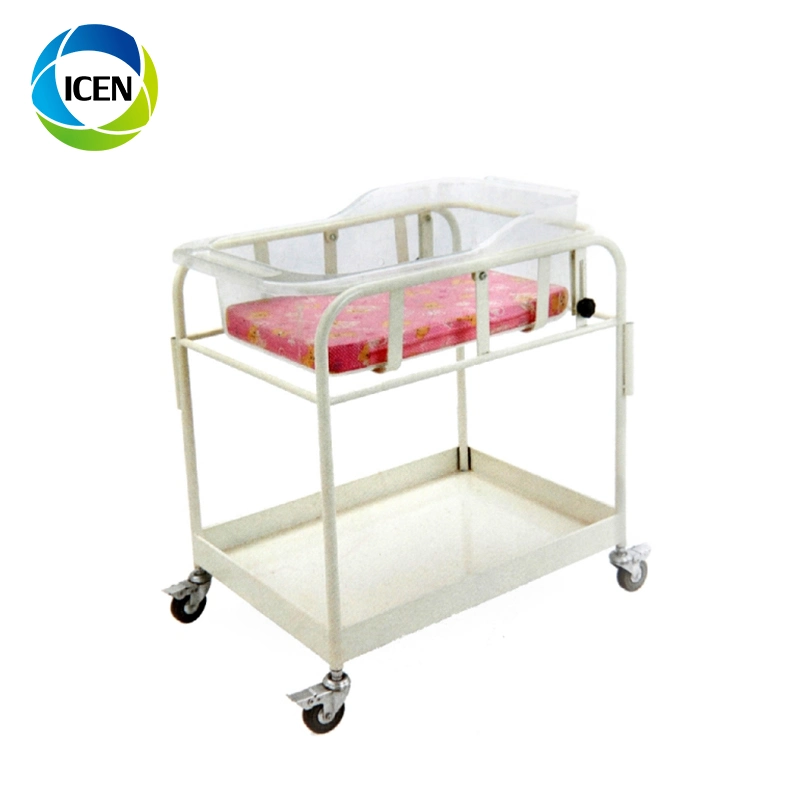 in-6071 Hospital Acrylic Baby Bassinet Portable Children Trolley Crib Baby Bed for Sale