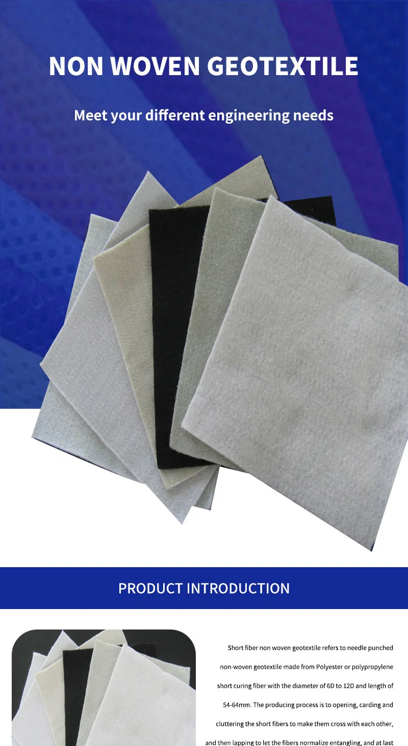 Customized Needle Punch PP/Pet Geotextile Non Woven Polyester Geotextile