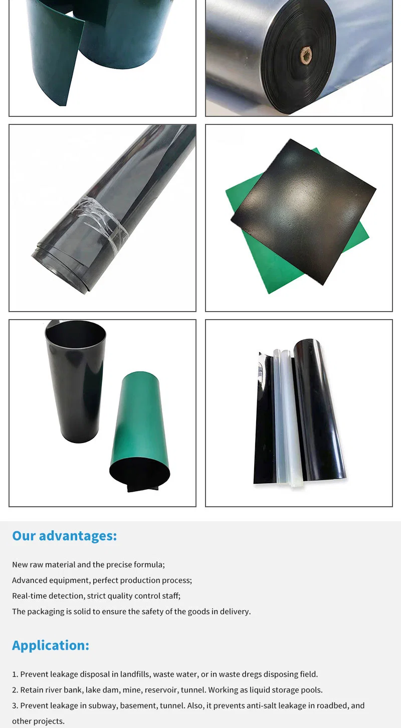 Thickness 1.0mm Anti-Seepage Impermeable Impervious Waterproof Dam Liner Single-Sided Textured HDPE Geomembrane