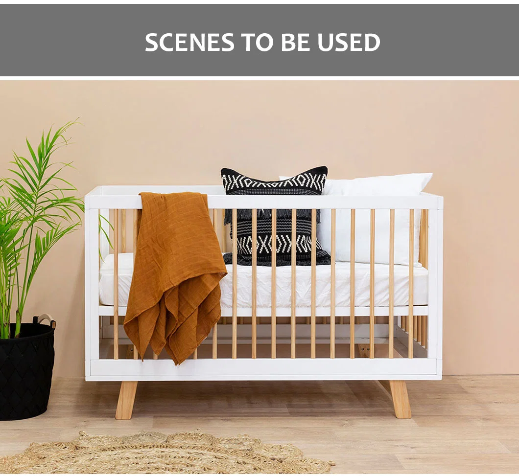 Furniture Factory Design Portable Foldable Playpen Steel Iron Frame Baby Crib Bed Trolley Cot Hospital Baby Modern Folding Infant Metal Cot Bed with Wheels