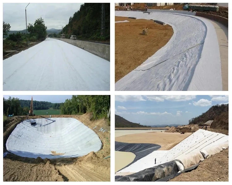 15kn/M White Filament Non Woven Geotextile for Railway Maintenance Engineering Textile CE