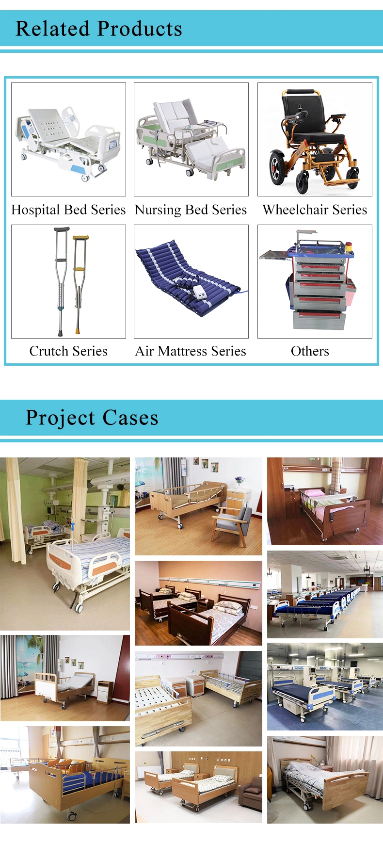 Big Stock High Quality Height Adjustable 3 Function Electric Medical Hospital Bed for Mobile Hospitals