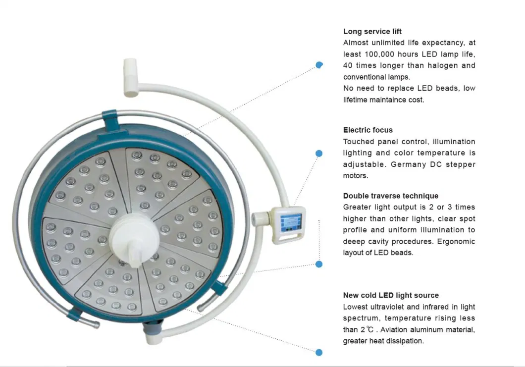 Discount Factory Mobile Ceiling LED Light Shadowless Operating Lamp High Light Intensity Surgical Lamp with Large Illumination Long Life Surgical Instrument