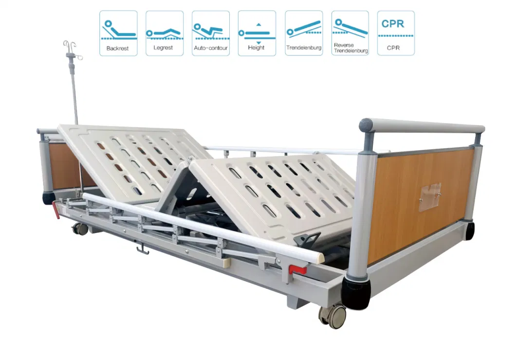 Deluxe Medical Homecare 4-Section Ultra Low Electric Hospital Bed