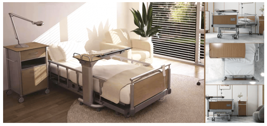 Deluxe Medical Homecare 4-Section Ultra Low Electric Hospital Bed
