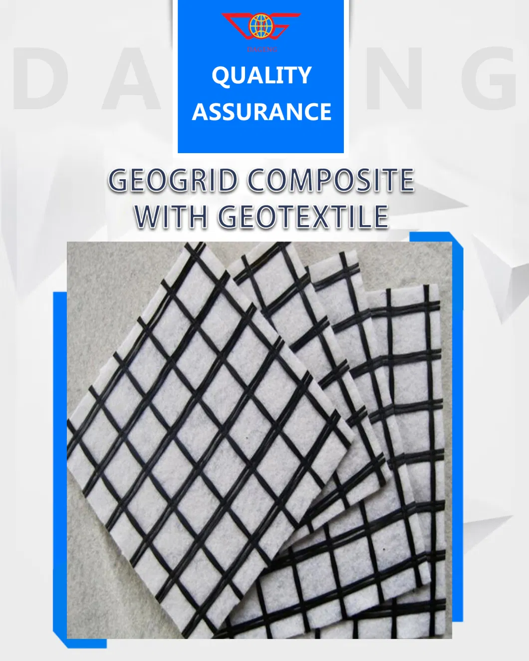 Nonwoven Pet Geotextile Composite PP Plastic 25kn Biaxial Geogrid for Road Reinforcement Hot Sale