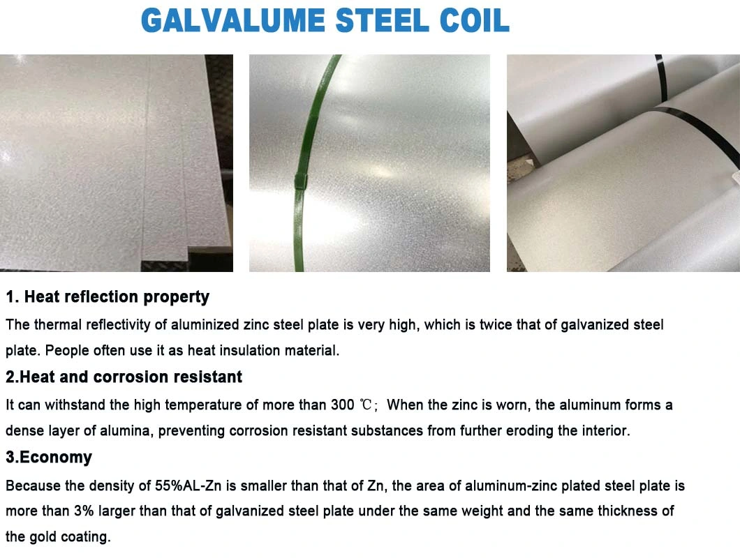 China Supplier 0.10-1.2mm Aluminum Zinc Coated Coil Minimal Spangle Galvalume Steel Coil