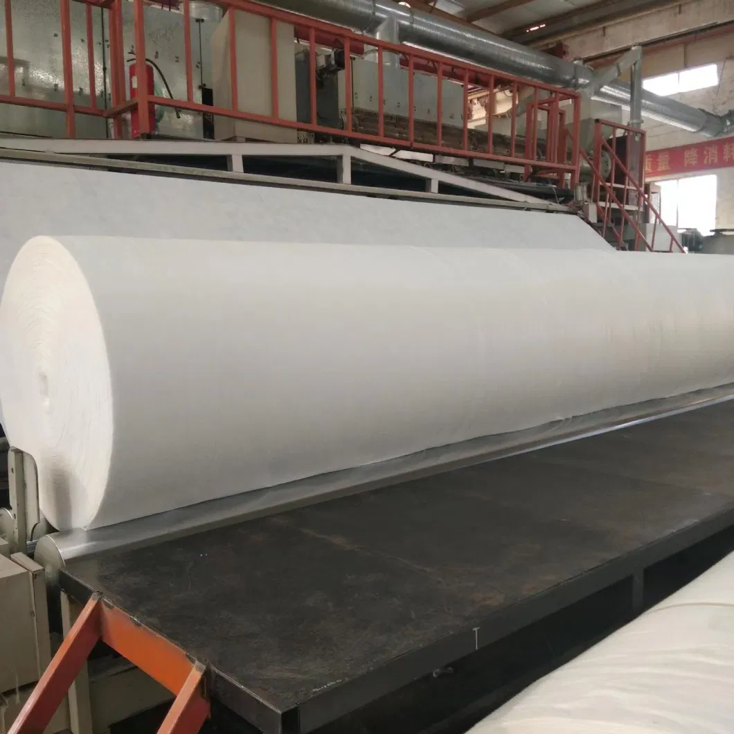 15kn/M White Filament Non Woven Geotextile for Railway Maintenance Engineering Textile CE