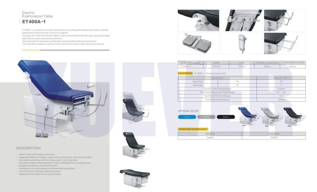 Hospital Furtuniture Electric Gynecological Examination Table Obstetric Medical Gynecology Table
