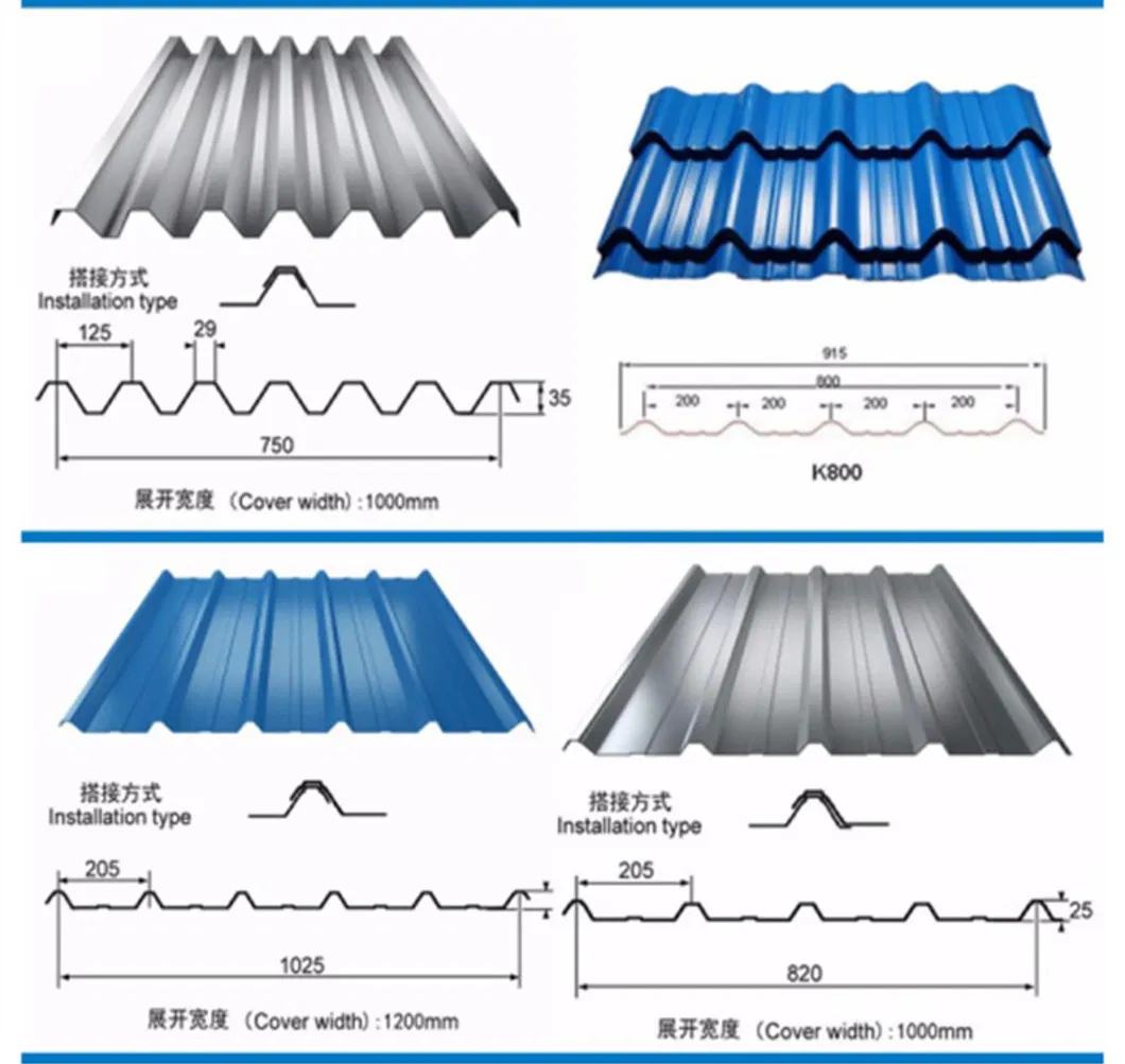 Factory SGCC/Sgch/Dx51d+Z 0.28mm 0.22mm 0.23mm 0.25mm Thickness Metal Prepainted Galvanized Galvalume Color Coated PPGI PPGL Corrugated Gi Zinc Roofing Sheet