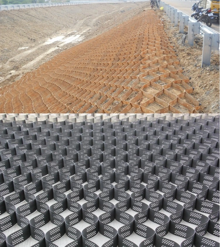 150mm High 445mm Welding Distance Textured Geocells for Retaining Wall