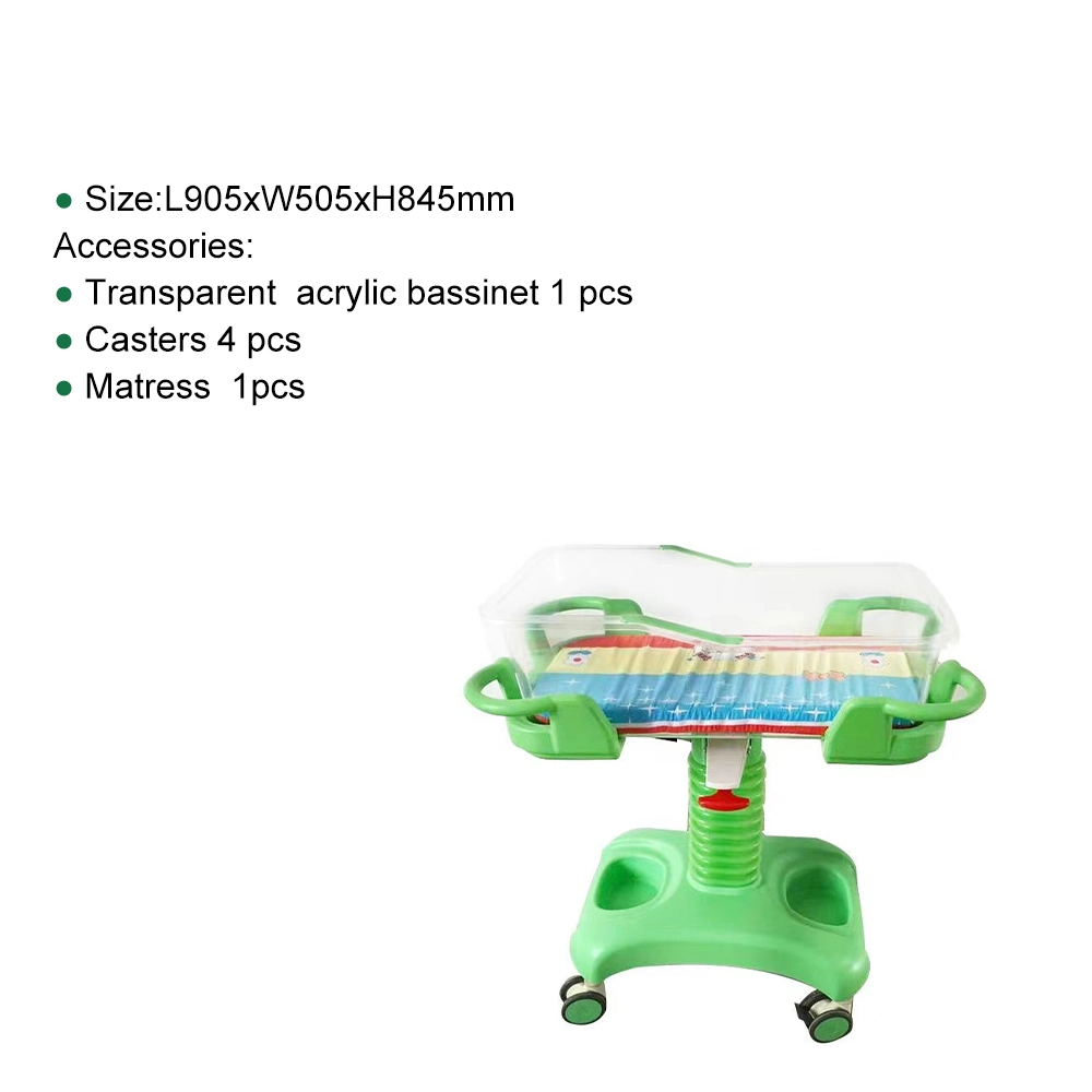 My-R035 Deluxe Baby Trolley Bed Movable High Adjustable Infant Bed for Hospital
