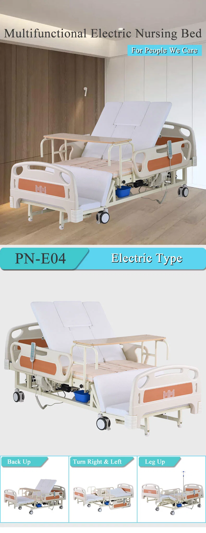Medical Electric Disabled Elderly Hospital Home Care Nursing Medical Bed
