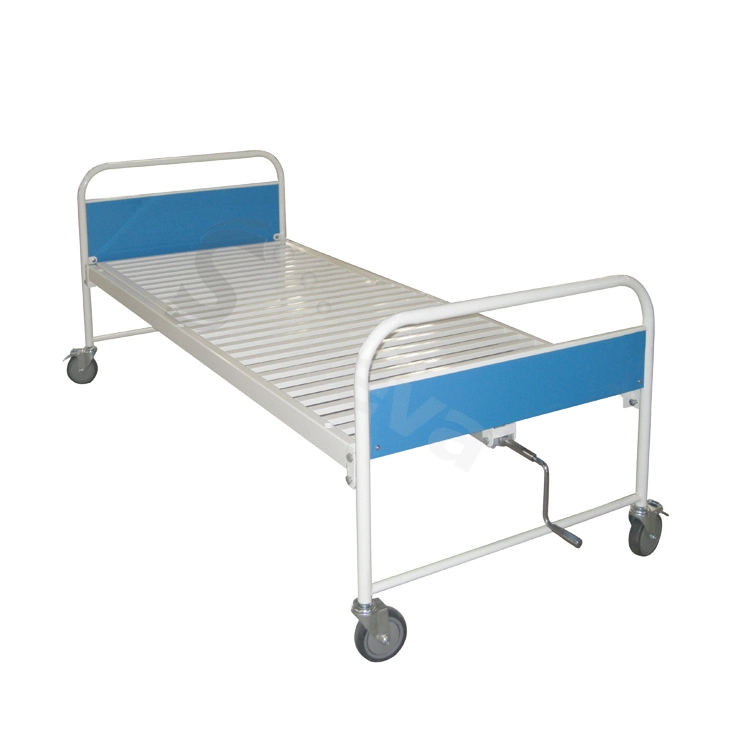 Deluxe Solid Coated Steel Function Flat Bed for Hospital Patient Bed