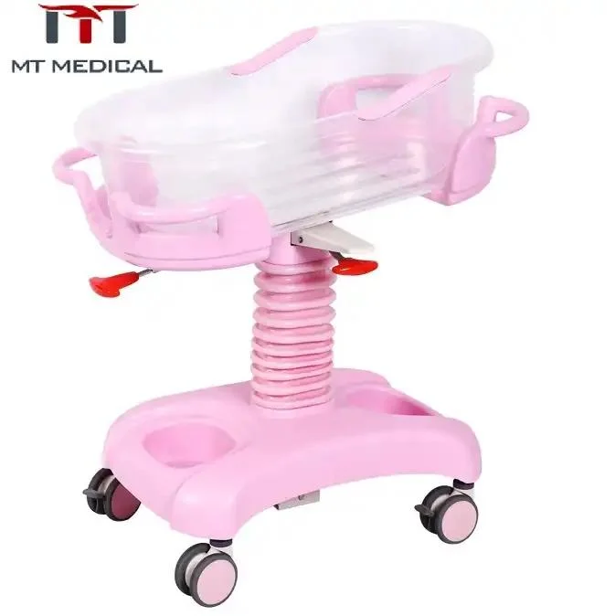 Optional Color Medical Equipment Mobile Baby Trolley Kids Hospital Infants Bed