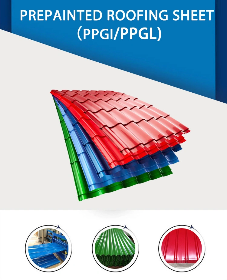 Corrugated Steel Sheet PPGI Sheets for Roofing Building Material