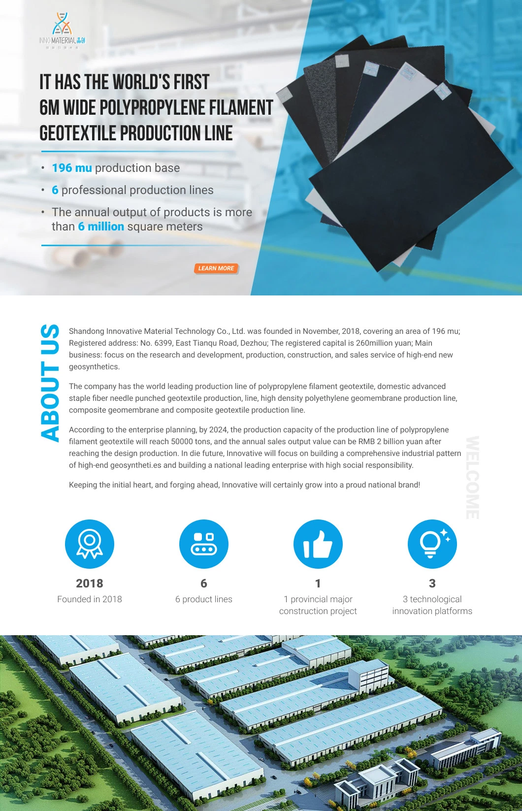 Inno Paper Roll +Woven Geotextile 0.2mm-2.5mm HDPE Smooth Geomembrane with ISO