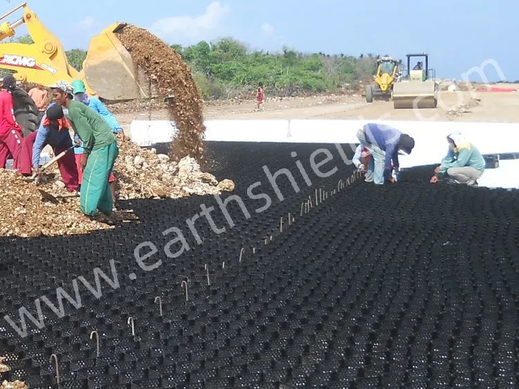 Polyester Geogrid Geogrid Retaining Wall Geogrid for Terminal Road Project