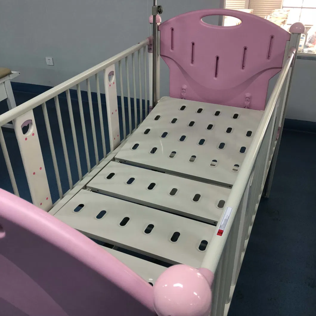 Medical Furniture Double Cranks Multifunction Babies Medical Crib Stainless Steel Kids Hospital Bed Manual Child Pediatric Bed Manufacturers