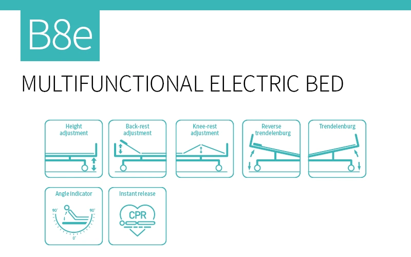 B6e Saikang Professional Patient Medical ICU Bed Used 3 Function Adjustable Electric Hospital Bed Manufacturers