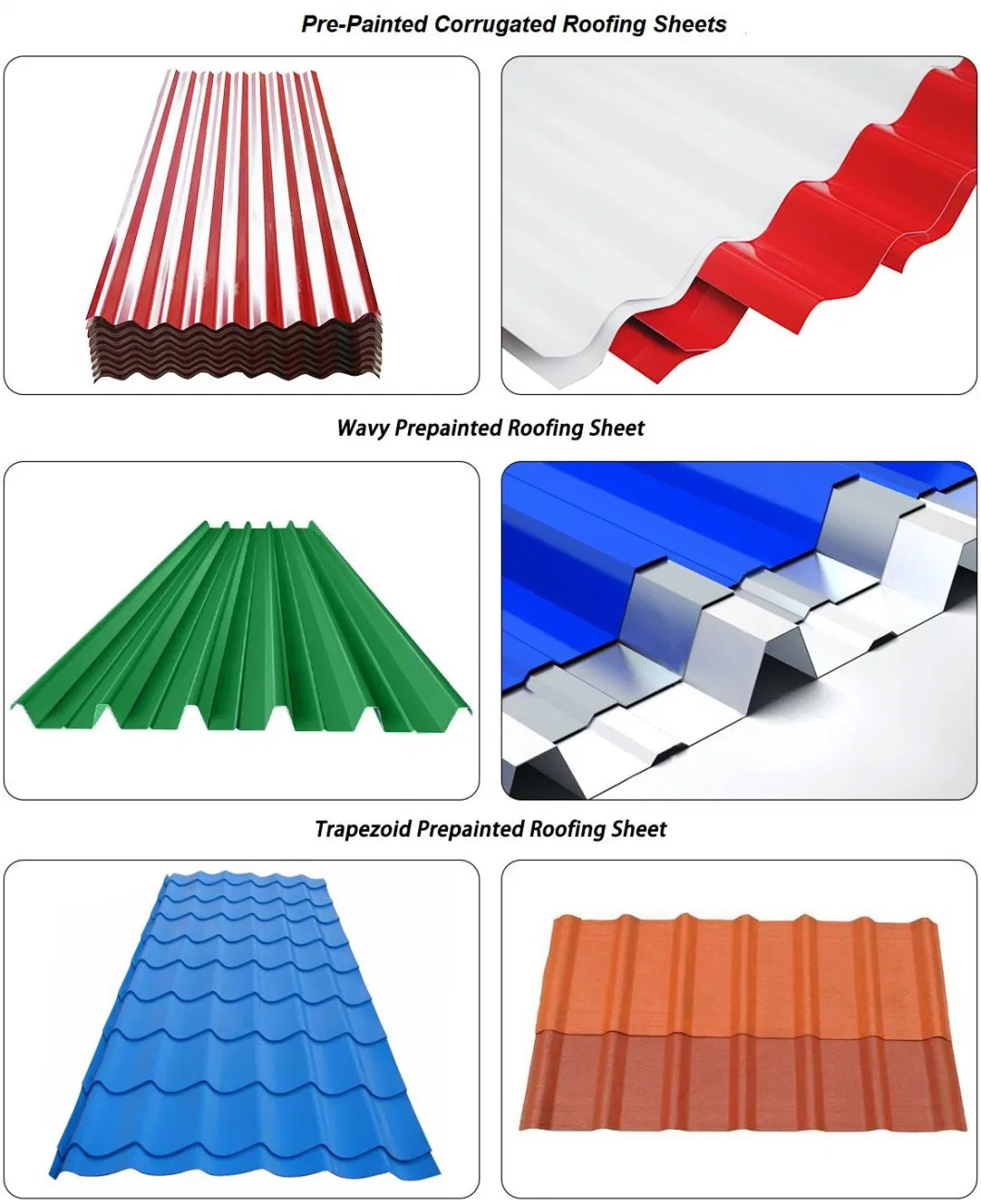 Color Coated Steel Roofing Sheet Galvanized Corrugated PPGI Roofing Sheets for Steel Roof Low Price Cheap