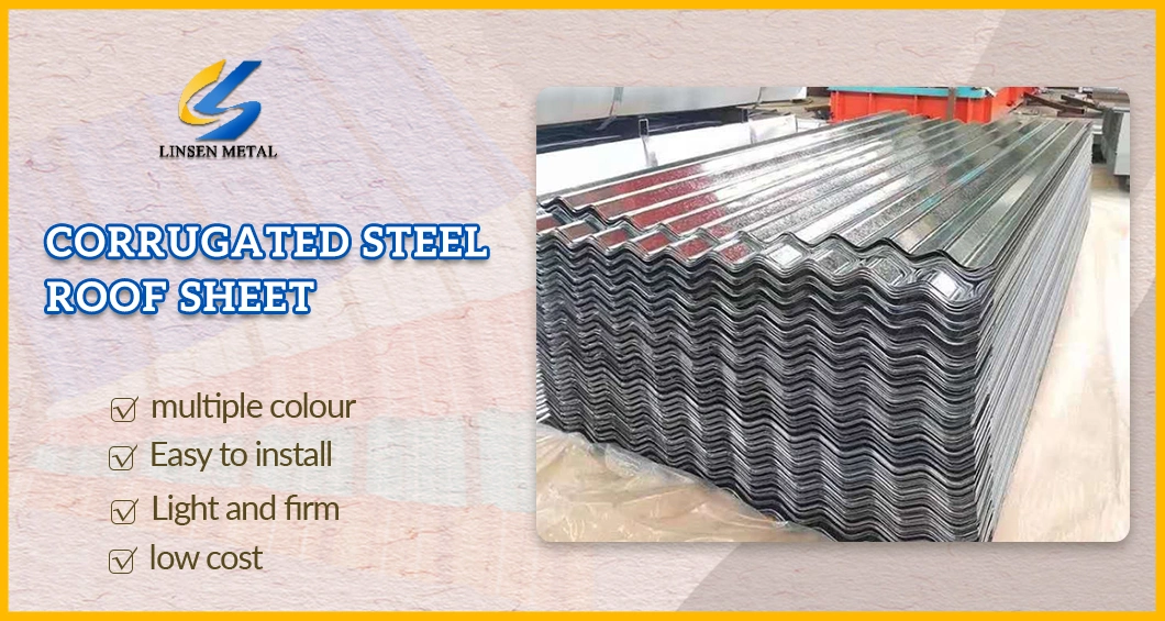 PPGL Roof Tile Building Material Colorful Aluzinc Zinc Ral Color Coated Metal Panel Gi Iron Gl Galvanised PPGI Prepainted Corrugated Steel Roofing Sheet